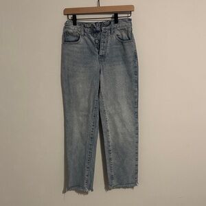 Raw Hem Ankle Jeans
